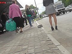 Hot g-string upskirt video of a stunning lassie