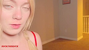 Hot little blonde Sage Fox wants to suck this dick