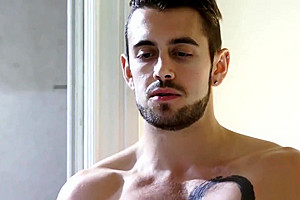 Hot slender shemale masturbated with a horny roommate