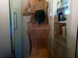 I Invite Myself In My Roommates Shower For An Hot Wet Fuck - Shower Sex - Hd