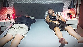 I Jerk Off My Big Cock Next To My Stepbrother While He Doesnt See - While Our Stepmother Is Away