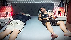I Jerk Off My Big Cock Next To My Stepbrother While He Doesnt See - While Our Stepmother Is Away