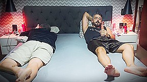 I Jerk Off My Big Cock Next To My Stepbrother While He Doesnt See - While Our Stepmother Is Away