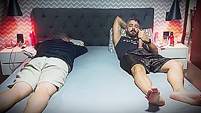 I Jerk Off My Big Cock Next To My Stepbrother While He Doesnt See - While Our Stepmother Is Away