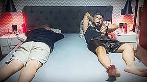 I Jerk Off My Big Cock Next To My Stepbrother While He Doesnt See - While Our Stepmother Is Away