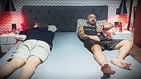 I Jerk Off My Big Cock Next To My Stepbrother While He Doesnt See - While Our Stepmother Is Away