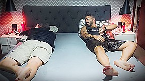 I Jerk Off My Big Cock Next To My Stepbrother While He Doesnt See - While Our Stepmother Is Away