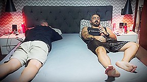 I Jerk Off My Big Cock Next To My Stepbrother While He Doesnt See - While Our Stepmother Is Away