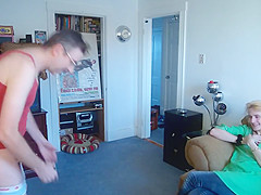 I strip down and get hard while a buddy watches! I get off doing this!