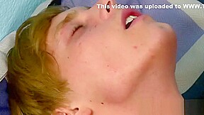 Inked twink cums while being fuked in the ass