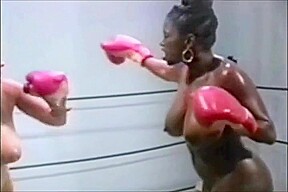 Interracial 90s Lesbian Big Tit Boxing