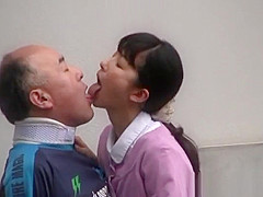 Japanese babe is a wild nurse when outdoors