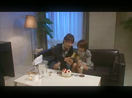 Japanese girl enjoys her special birthday treat