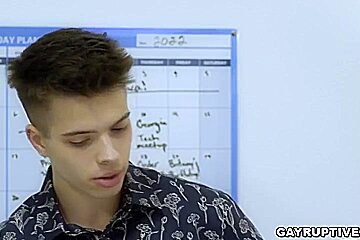 Jayden Marcos And Trevor Harris In Office Threeway Gay Anal Fucking With Co-workers