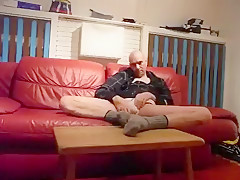 Jerking On The Red Sofa