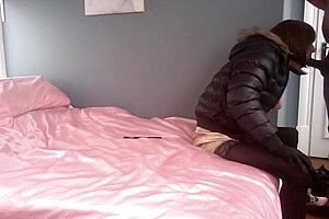 Jess Silk Sucking A Big Black Cock