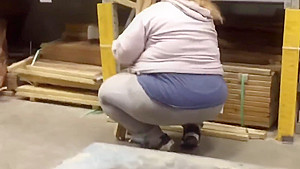 Jiggly BBW PAWG Step mom in Sweats Bending Over