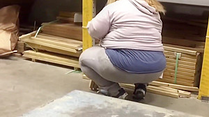 Jiggly BBW PAWG Step mom in Sweats Bending Over