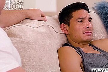 Jim Fit In Sexy Asian Blowjob His Friends Dick Down To His Throat