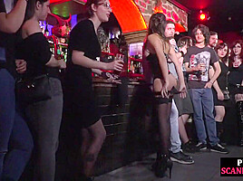 Latex bondage sub whore public fucked and mouth jizzed