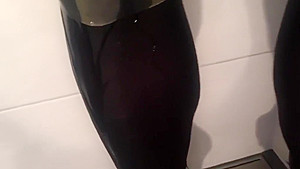 Latex pants and spandex leggings pissing