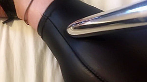 Latex pants and spandex leggings pissing