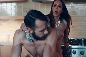 Latina Trans Girl Fucks A Stud In Kitchen