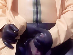 Layers Latex Pvc Rainwear Anal Training Gasmask