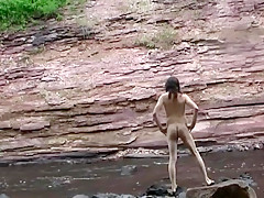 Lewd ass-wiggling sashaying to Little Manitou Falls by Mark Heffron