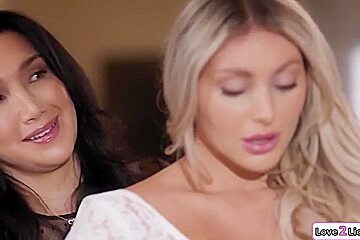 Licks Her Curvy Maid Of Honor Before Her Wedding - Vicki Chase And Kayley Gunner