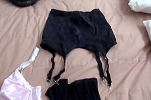 Lingerie loving crossdresser jerks off