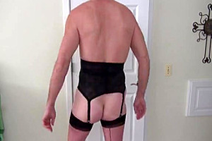 Lingerie loving crossdresser jerks off