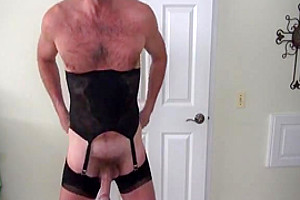 Lingerie loving crossdresser jerks off