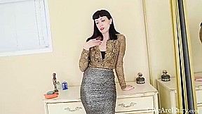 Little Olive masturbates in front of her mirror - WeAreHairy