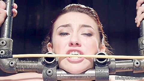 Mandy Muse - Clamped Nipples Sub Is Locked In Device