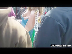 Mardi Gras babe gets felt up - GNDPartyGirls