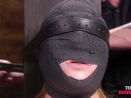 Masked BDSM 19yo petite bae whipped by dominant guy