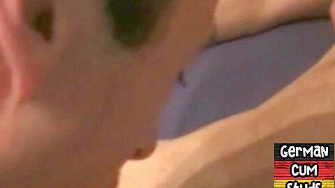 Masked German gay fisted and fucked in 3way action at home