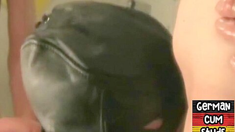 Masked German gay fisted and fucked in 3way action at home