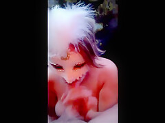 Masked Milf Blowing Cock