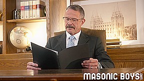 MasonicBoys Hot mustached DILF Reece Scott barebacks handsome twink