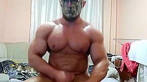 Massive Bodybuilder FrankenJacker Jerks Off on Cam
