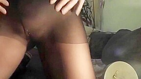 Masturbating in pantyhose and sneakers