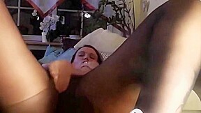 Masturbating in pantyhose and sneakers