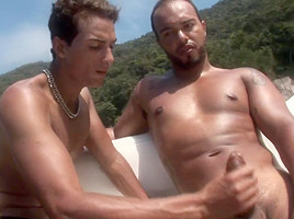 Matheus & Alan on a boat