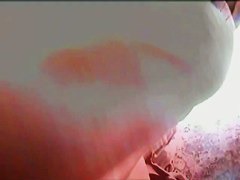 Mature lady caught with no panties in up skirt video