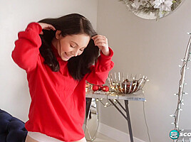 Merry Christmas From Lenna, A Precocious Brunette teen 18+ With Perky Tits