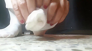 Milf Taking off Sneakers & Socks Foot Fetish Playtime
