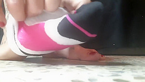 Milf Taking off Sneakers & Socks Foot Fetish Playtime
