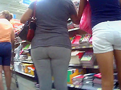 Milf in gray tights